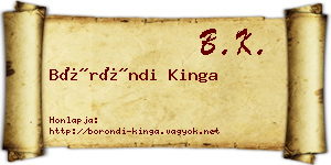 Böröndi Kinga névjegykártya