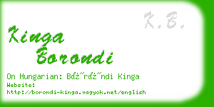 kinga borondi business card
